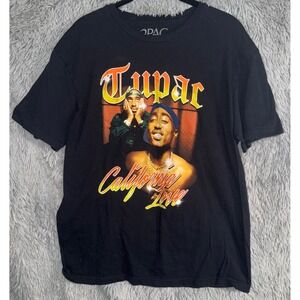2Pac California Love T Shirt Black‎ Graphic Tee Men's Size L